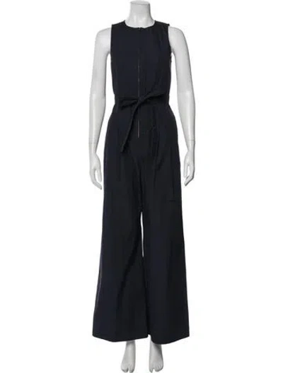 Pre-owned Ulla Johnson Crew Neck Jumpsuit In Blue
