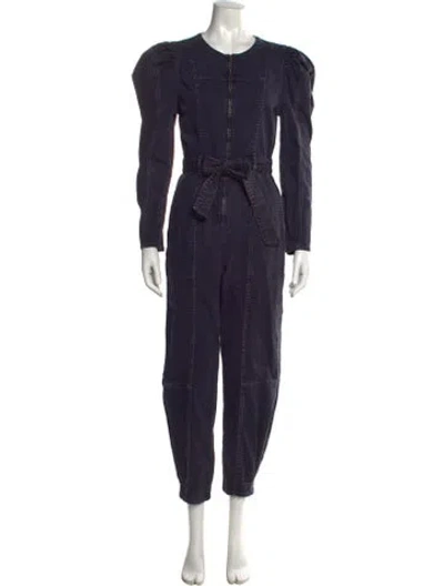 Pre-owned Ulla Johnson Crew Neck Jumpsuit In Blue
