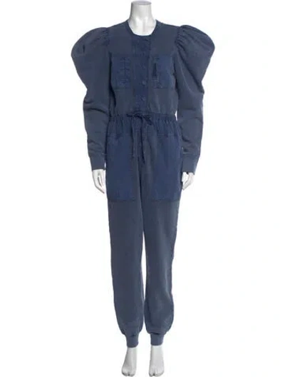 Pre-owned Ulla Johnson Crew Neck Jumpsuit In Blue