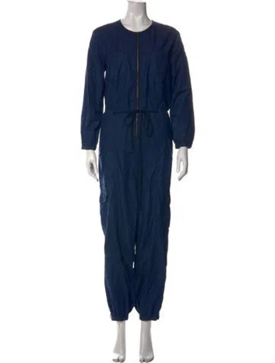 Pre-owned Ulla Johnson Crew Neck Jumpsuit In Blue