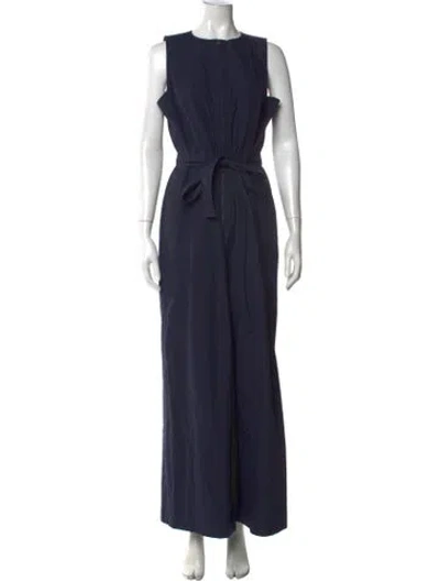 Pre-owned Ulla Johnson Crew Neck Jumpsuit In Blue