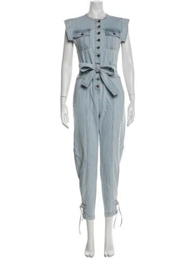 Pre-owned Ulla Johnson Crew Neck Jumpsuit In Blue