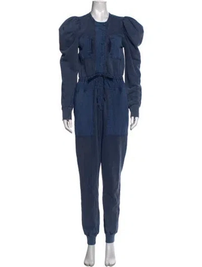 Pre-owned Ulla Johnson Crew Neck Jumpsuit In Blue