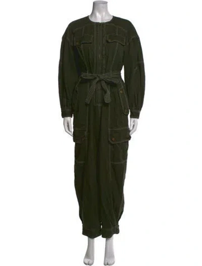 Pre-owned Ulla Johnson Crew Neck Jumpsuit In Green