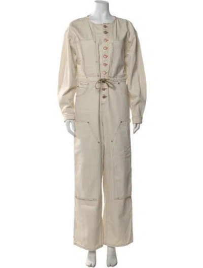 Pre-owned Ulla Johnson Crew Neck Jumpsuit In Neutral