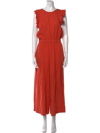 Pre-owned Ulla Johnson Crew Neck Jumpsuit In Orange