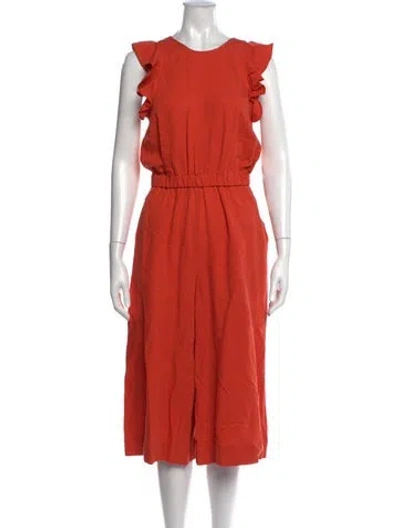 Pre-owned Ulla Johnson Crew Neck Jumpsuit In Red
