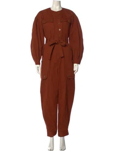 Pre-owned Ulla Johnson Crew Neck Jumpsuit W/ Tags In Brown