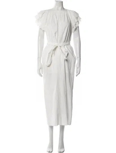 Pre-owned Ulla Johnson Crew Neck Jumpsuit In White