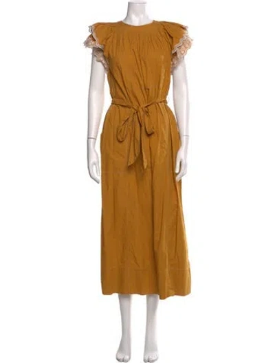 Pre-owned Ulla Johnson Crew Neck Jumpsuit In Yellow