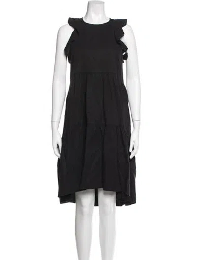 Pre-owned Ulla Johnson Crew Neck Knee-length Dress In Black