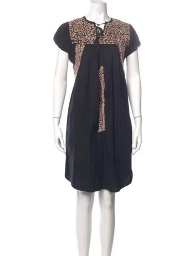 Pre-owned Ulla Johnson Crew Neck Knee-length Dress In Blue