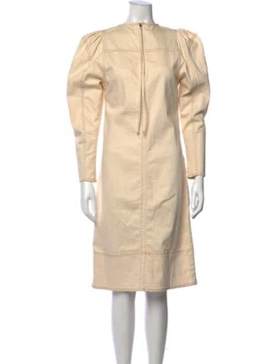 Pre-owned Ulla Johnson Crew Neck Knee-length Dress In Neutral