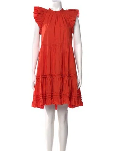 Pre-owned Ulla Johnson Crew Neck Knee-length Dress In Orange
