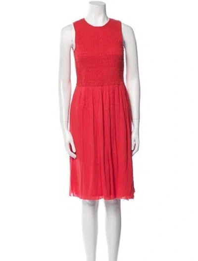 Pre-owned Ulla Johnson Crew Neck Knee-length Dress In Red