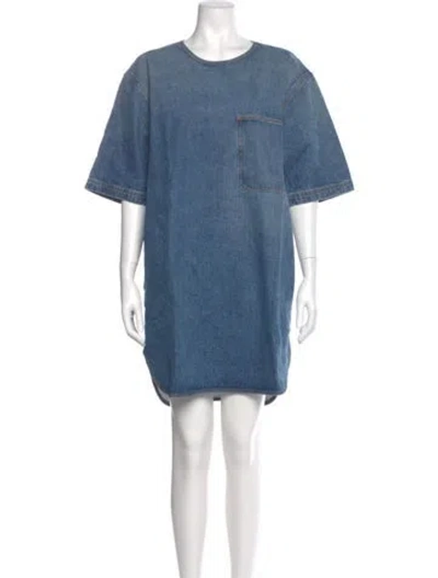 Pre-owned Ulla Johnson Crew Neck Knee-length Dress W/ Tags In Blue