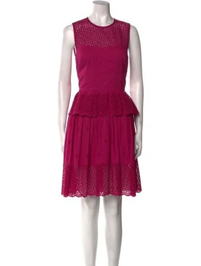 Pre-owned Ulla Johnson Crew Neck Knee-length Dress W/ Tags In Purple