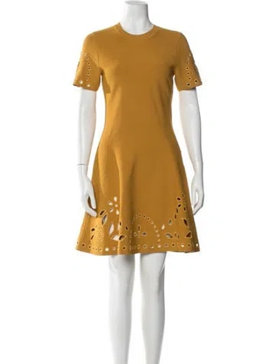Pre-owned Ulla Johnson Crew Neck Knee-length Dress W/ Tags In Yellow