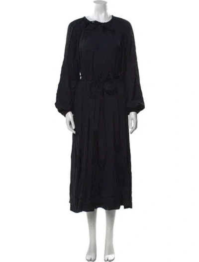 Pre-owned Ulla Johnson Crew Neck Long Dress In Black
