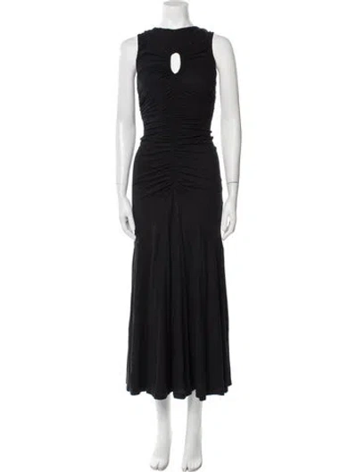 Pre-owned Ulla Johnson Crew Neck Long Dress In Black