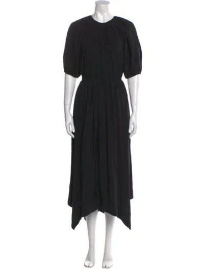 Pre-owned Ulla Johnson Crew Neck Long Dress In Black