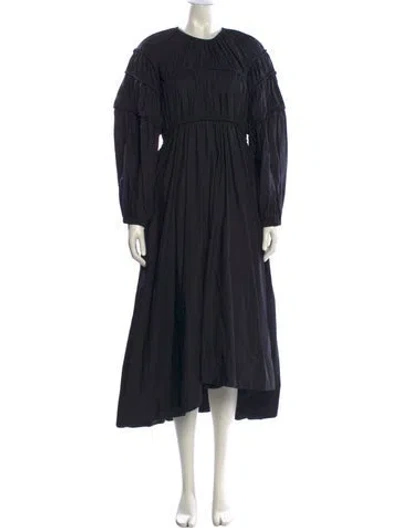 Pre-owned Ulla Johnson Crew Neck Long Dress In Black