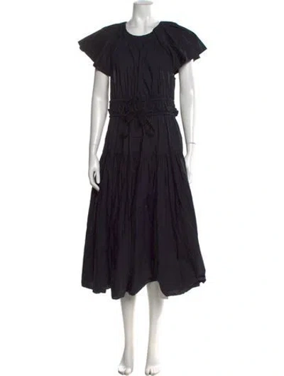 Pre-owned Ulla Johnson Crew Neck Long Dress In Black