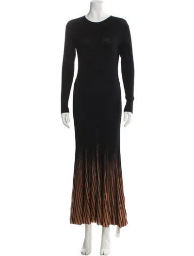 Pre-owned Ulla Johnson Crew Neck Long Dress In Black