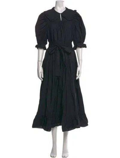 Pre-owned Ulla Johnson Crew Neck Long Dress In Black
