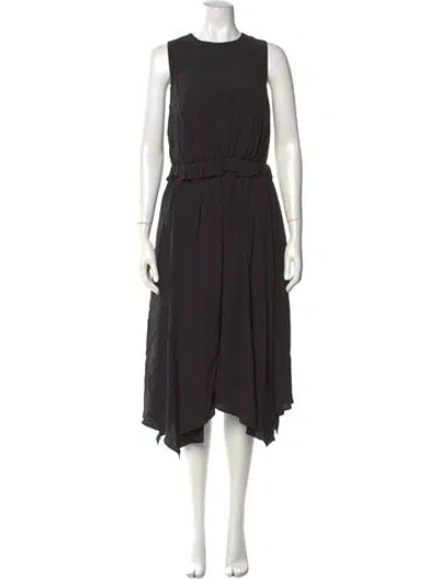 Pre-owned Ulla Johnson Crew Neck Long Dress In Black