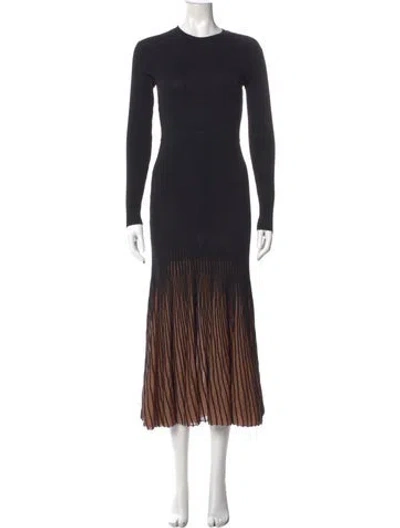 Pre-owned Ulla Johnson Crew Neck Long Dress In Black