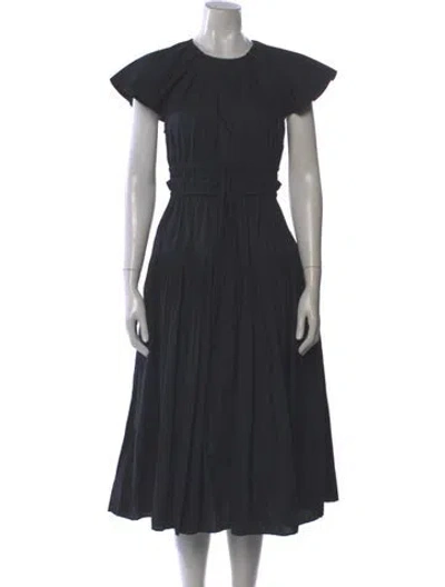 Pre-owned Ulla Johnson Crew Neck Long Dress In Black