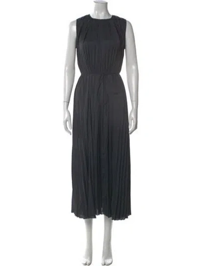 Pre-owned Ulla Johnson Crew Neck Long Dress In Black