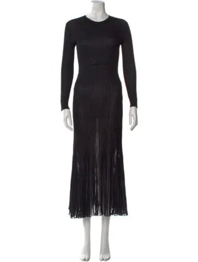 Pre-owned Ulla Johnson Crew Neck Long Dress In Black