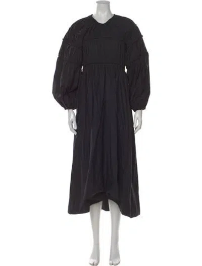 Pre-owned Ulla Johnson Crew Neck Long Dress In Black