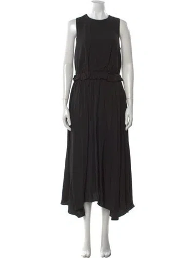 Pre-owned Ulla Johnson Crew Neck Long Dress In Black