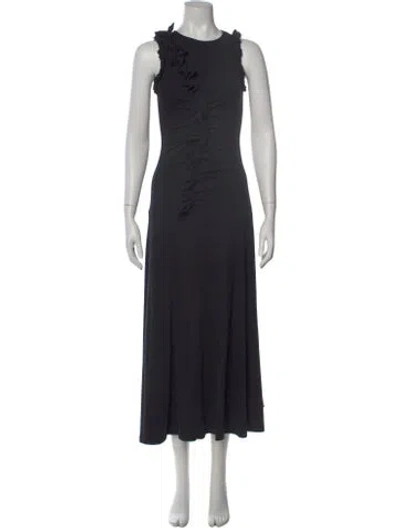 Pre-owned Ulla Johnson Crew Neck Long Dress In Black