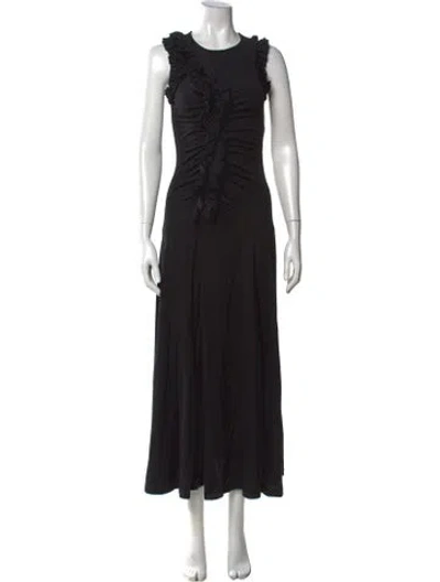 Pre-owned Ulla Johnson Crew Neck Long Dress In Black
