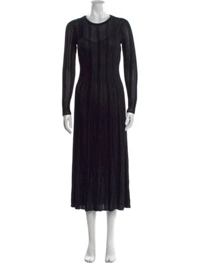 Pre-owned Ulla Johnson Crew Neck Long Dress In Black