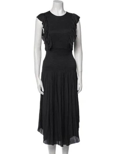 Pre-owned Ulla Johnson Crew Neck Long Dress In Blue