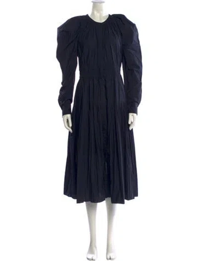 Pre-owned Ulla Johnson Crew Neck Long Dress In Blue