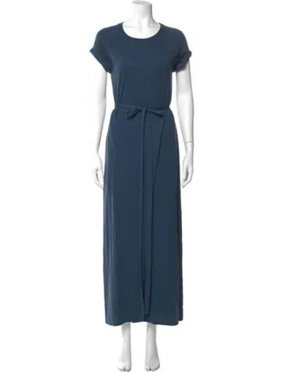 Pre-owned Ulla Johnson Crew Neck Long Dress In Blue