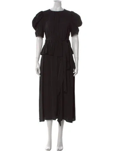 Pre-owned Ulla Johnson Crew Neck Long Dress In Blue