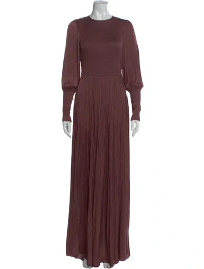 Pre-owned Ulla Johnson Crew Neck Long Dress In Burgundy