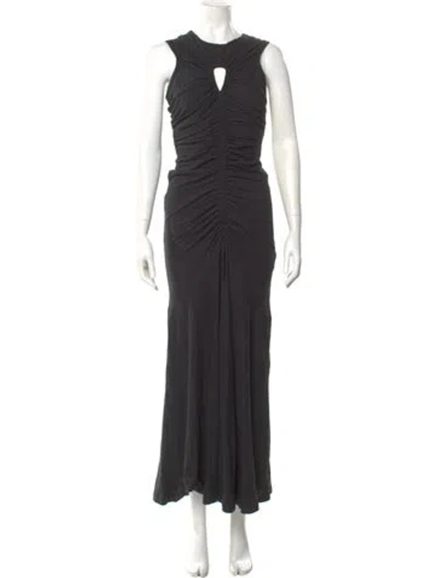 Pre-owned Ulla Johnson Crew Neck Long Dress In Gray