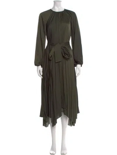 Pre-owned Ulla Johnson Crew Neck Long Dress In Green