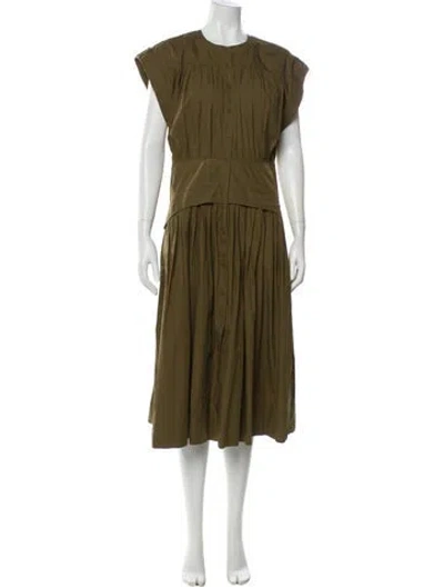 Pre-owned Ulla Johnson Crew Neck Long Dress In Green