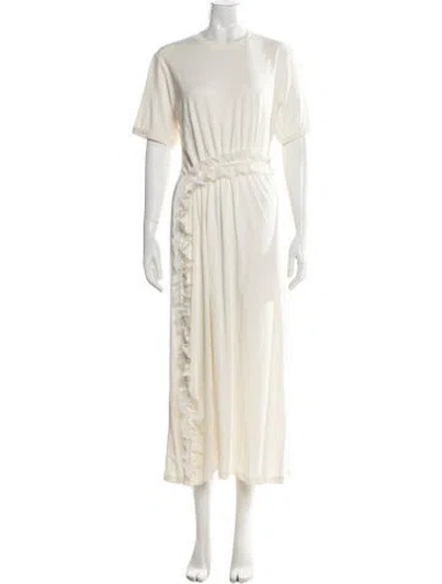 Pre-owned Ulla Johnson Crew Neck Long Dress In Neutral