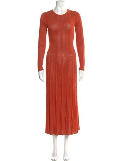Pre-owned Ulla Johnson Crew Neck Long Dress In Orange