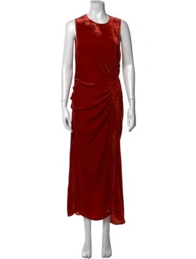 Pre-owned Ulla Johnson Crew Neck Long Dress In Orange